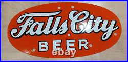 Vintage Falls city Beer Neon Skin Gas & Oil Porcelain Enamel Sign