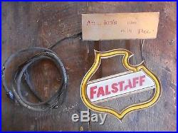 Vintage Falstaff Beer Lighted Neon Sign For Parts or Repair