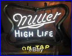 Vintage Flashing 3 Color Neon MILLER HIGH LIFE BEER SIGN Great Working Condition