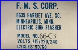 Vintage Fms Neon Sign Twinkling Model 66-c3 3-circuit Model (discontinued)