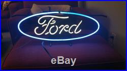 Vintage Ford 25 Neon Sign Blue and White Advertising Automotive TESTED WORKS
