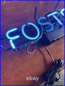 Vintage Foster's Blue Neon Sign Beer advertising 23x 7 Works Excellent