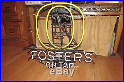 Vintage Foster's On Tap Neon Beer Sign 24T Large RARE Man Cave Decor #3079