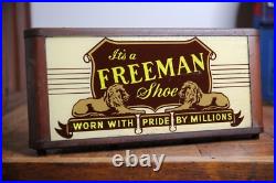 Vintage Freeman Shoe Neon Sign Allison Sign Co. Countertop Store Display Lion