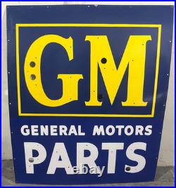 Vintage GM Parts Porcelain Enamel Neon Gas & Oil Sign SSPN 42X36