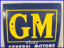 Vintage GM Parts Porcelain Enamel Neon Gas & Oil Sign SSPN 42X36