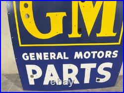 Vintage GM Parts Porcelain Enamel Neon Gas & Oil Sign SSPN 42X36