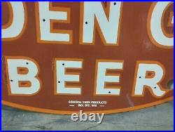 Vintage Golden Glow Beer Neon Porcelain Enamel Sign