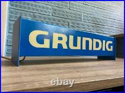 Vintage Grundig Sign Neon Light Box Display Store Advertising Lamp Shop Rare