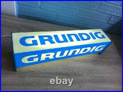 Vintage Grundig Sign Neon Light Box Display Store Advertising Lamp Shop Rare
