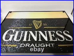 Vintage Guinness Pint Beer Bar Neon Sign Light Box Rare Euc