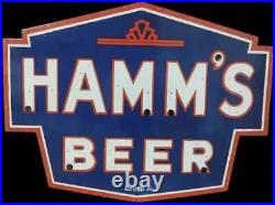 Vintage Hamm's Beer Neon Porcelain Enamel Sign 48x36 Inches