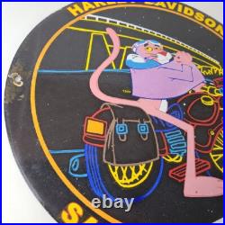 Vintage Harley Davidson Motorcycles Sign Neon Pink Panther Porcelain Gas Sign Vintage Harley Davidson Motorcycles Sign Neon Pink Panther Porcelain Gas Sign