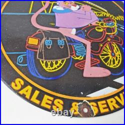Vintage Harley Davidson Motorcycles Sign Neon Pink Panther Porcelain Gas Sign Vintage Harley Davidson Motorcycles Sign Neon Pink Panther Porcelain Gas Sign
