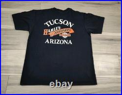 Vintage Harley Davidson T-Shirt XL Neon Sign Logo 1999 HD Tucson AZ
