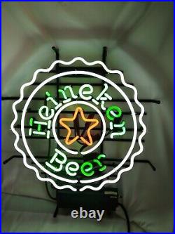 Vintage Heineken Beer Glass Neon Light Grn Barware Wall Decor Advertising Sign