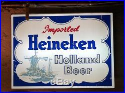 Vintage Heineken Holland Beer Neon Sign 1970s