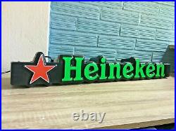 Vintage Heineken Original Beer Sign Light Box Neon Display Bar Pub Store Shop