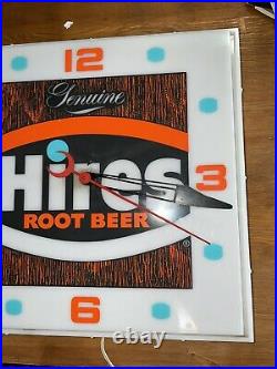 Vintage Hires Root Beer Soda Advertising Clock Light Sign Plastic Neon Products