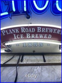 Vintage Icehouse Plank Road Brewery Ice Brewed Neon Sign Vintage Icehouse Plank Road Brewery Ice Brewed Neon Sign