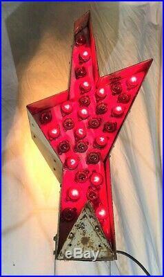 Vintage Iconic Blinking Star Metal Sign Non Neon