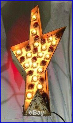 Vintage Iconic Blinking Star Metal Sign Non Neon