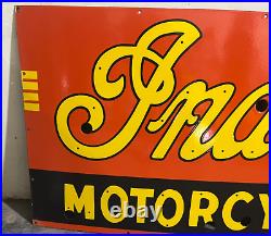 Vintage Indian Motorcycles Gas & Oil Porcelain Enamel Neon Sign SSPN 47x25