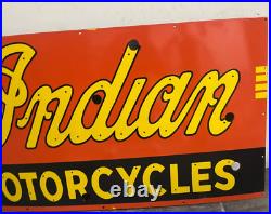Vintage Indian Motorcycles Gas & Oil Porcelain Enamel Neon Sign SSPN 47x25