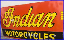 Vintage Indian Motorcycles Gas & Oil Porcelain Enamel Neon Sign SSPN 47x25