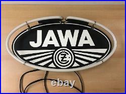 Vintage JAWA MOTO White & Black Neon Sign