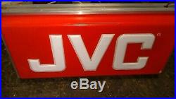 Vintage JVC Fluorescent Sign Double Sided Logo Light Store Display Audio Video