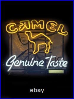 Vintage Joe Camel 1980's Genuine Taste Cigarettes Neon Lighted Bar Sign Working