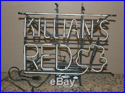 Vintage Killians Red Neon Beer Sign With Green Shamrock