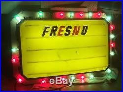 Vintage LIGHTED BULB LIT FLASHING MARQUEE sign BULBED NEON MOTEL HOTEL CUSTOMIZE