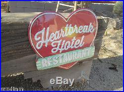 Vintage LO 50s Diner Neon Look HEARTBREAK HOTEL RESTAURANT Cafe Bar Kitchen Sign