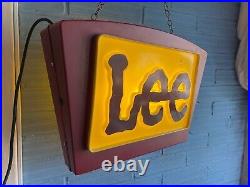Vintage Lee Cooper Jeans Neon Sign Bar Pub Store Man Cave Light Logo Garage