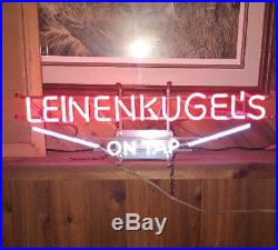 Vintage Leinenkugel's on Tap beer neon light up sign Authentic Leinenkugels