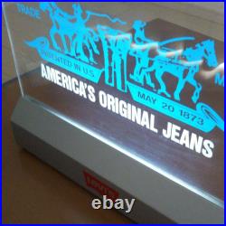 Vintage Levi's Store Display Sign Blue Neon Light 31cm × 38cm