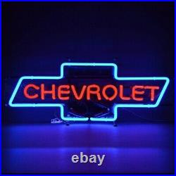 Vintage Look Chevrolet Bowtie Banner Car Dealer Neon Light Neon Sign 29x11