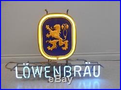 Vintage Lowenbrau Beer Neon Light Up Sign
