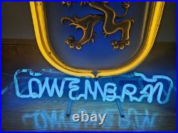 Vintage Lowenbrau Neon Beer Sign Rare German Brewery Bar Light Man Cave Pub