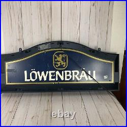 Vintage Lowenbrau Neon Lighted Beer Sign Double Sided 31x14 Made In USA