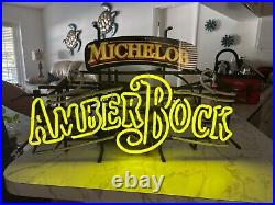 Vintage MICHELOB AMBER BOCK Neon Bar Sign RARE Working