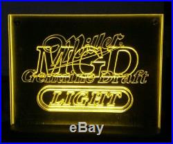 Vintage MILLER BEER Light Lite Miller Genuine Draft MGD Neon Illuminated SIGN