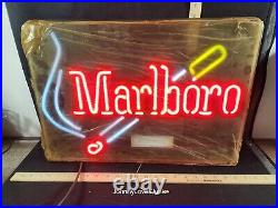 Vintage Marlboro Cigarette Neon Sign New Plastic Still On Front Cover Works