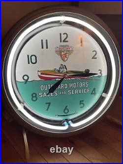 Vintage Mercury Outboard Motors Dealers Ship Neon Clock