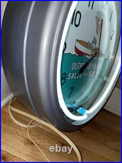 Vintage Mercury Outboard Motors Dealers Ship Neon Clock