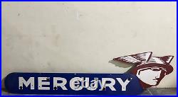 Vintage Mercury with Face Gas & Oil Neon Porcelain Enamel Sign SSPN 66x17