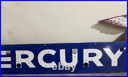 Vintage Mercury with Face Gas & Oil Neon Porcelain Enamel Sign SSPN 66x17