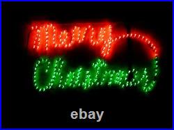 Vintage Merry Christmas Decoration Yard Art Sign Outdoor Neon Rope Light Display